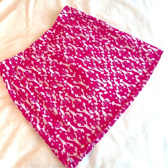 T by Talbots Skort Lobster Print Pink White Pull On Stretch plus size 2XP - Picture 6 of 13